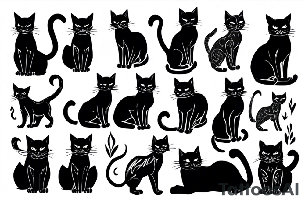 blck cat tattoo idea