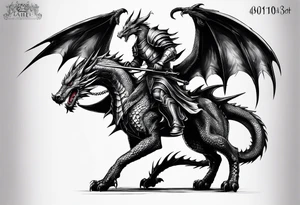knight fighting dragon tattoo idea