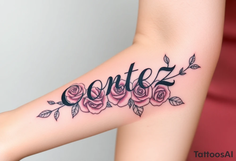 The name Cortez with roses tattoo idea
