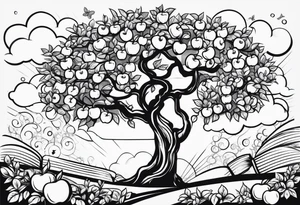 Apple tree  with  KAWA tattoo idea