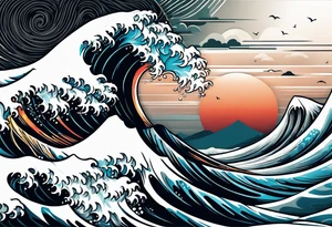 wave;  
"come what may"; outside forearm not an oval tattoo idea