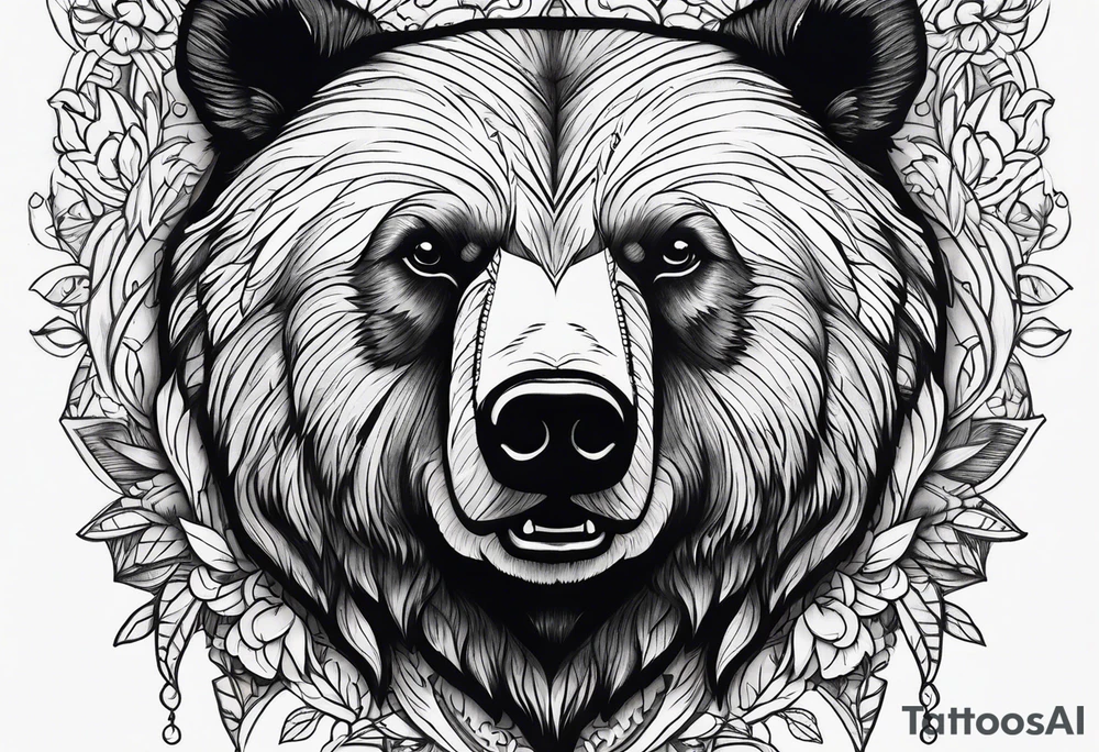 Bear face tattoo idea
