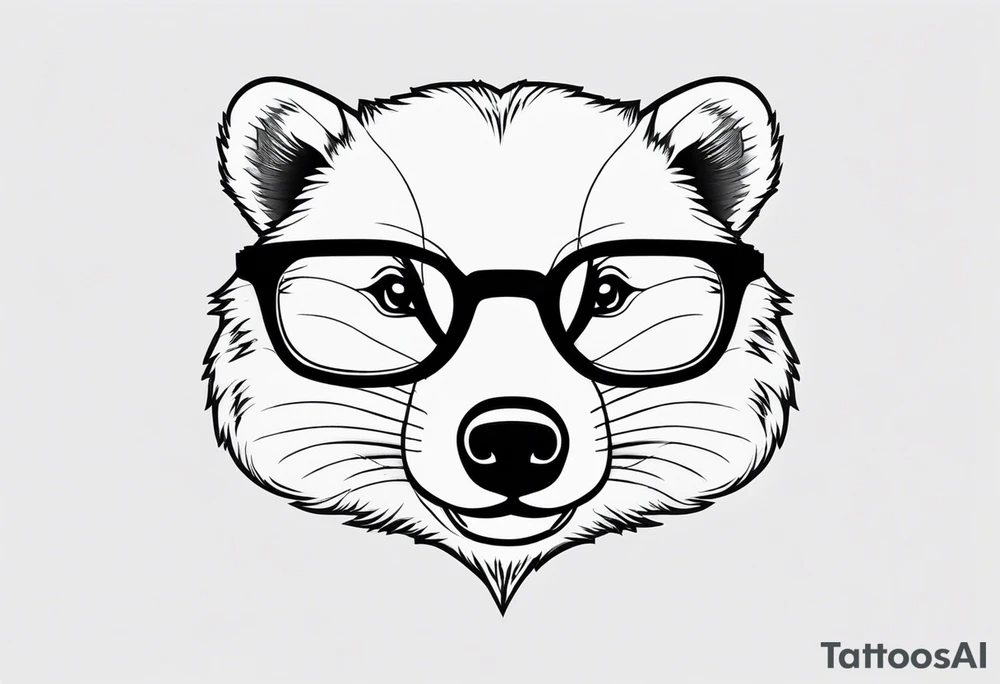 cute badger with glasses on tattoo idea