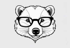 cute badger with glasses on tattoo idea