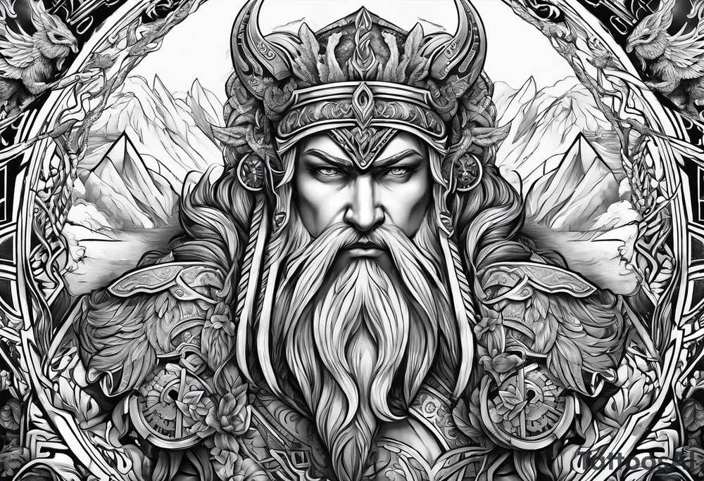 Valhalla mythological tattoo idea