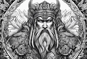 Valhalla mythological tattoo idea