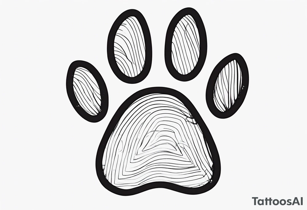 Paw Print with a name Ben. tattoo idea