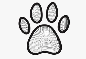 Paw Print with a name Ben. tattoo idea