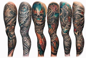 Biomechanicsl leg tattoo idea