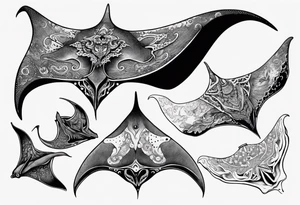 Manta ray in thai tattoo idea
