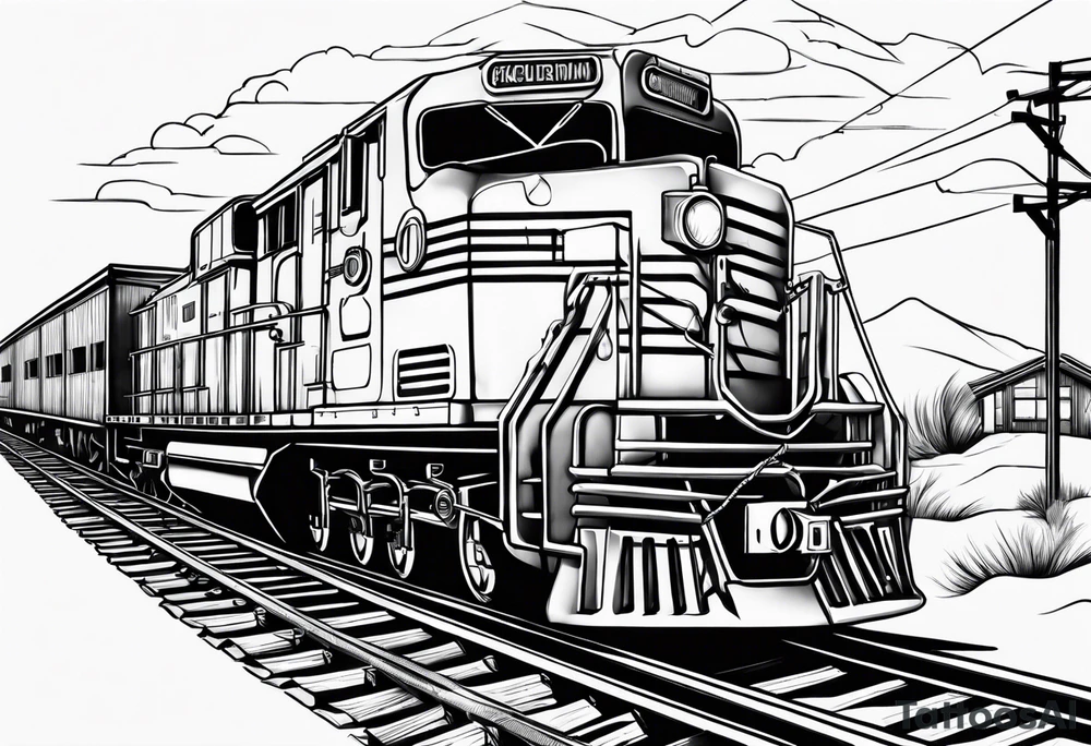 Western with train tracks tattoo idea