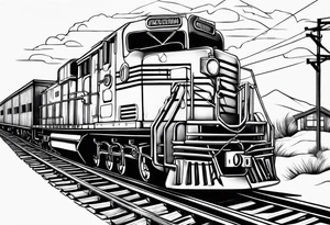Western with train tracks tattoo idea