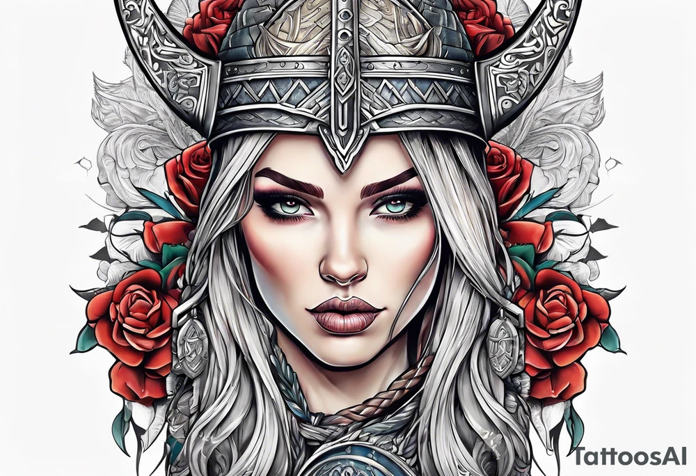 Female viking tattoo idea