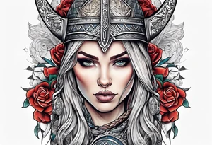 Female viking tattoo idea