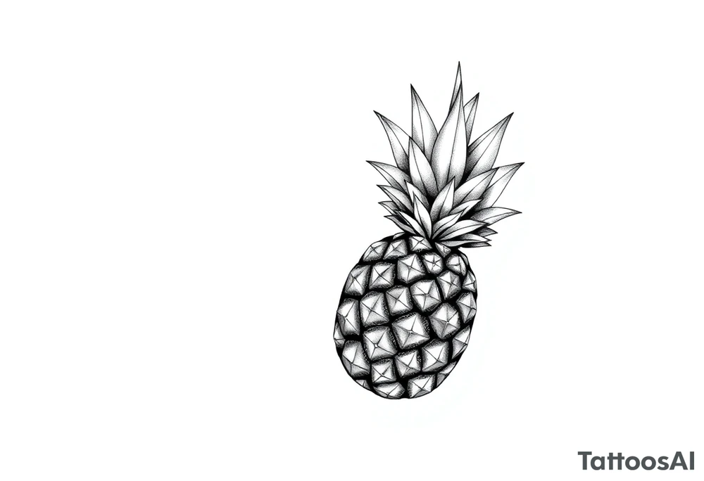 pineapple with diamonds and magestic, crown, vagina, anus, pubic tattoo idea