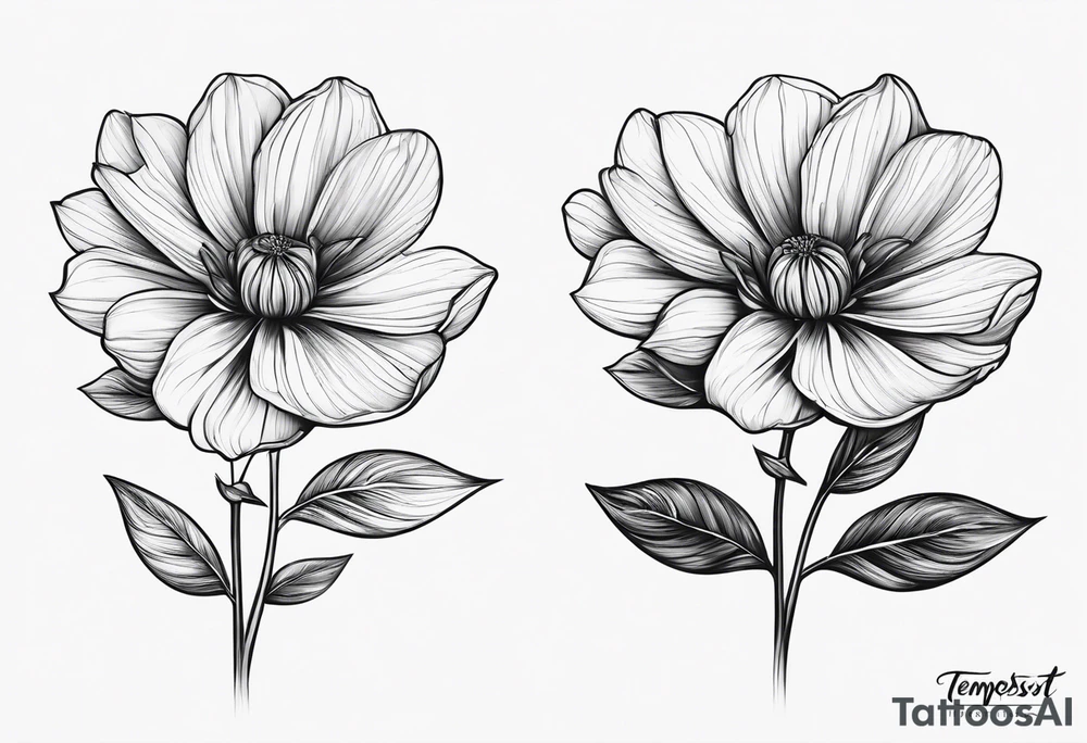 Flower with the name TEMPESTT as the stem tattoo idea
