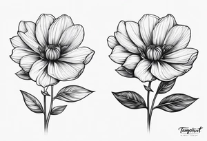 Flower with the name TEMPESTT as the stem tattoo idea