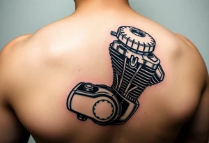 motorcycle engine tattoo idea