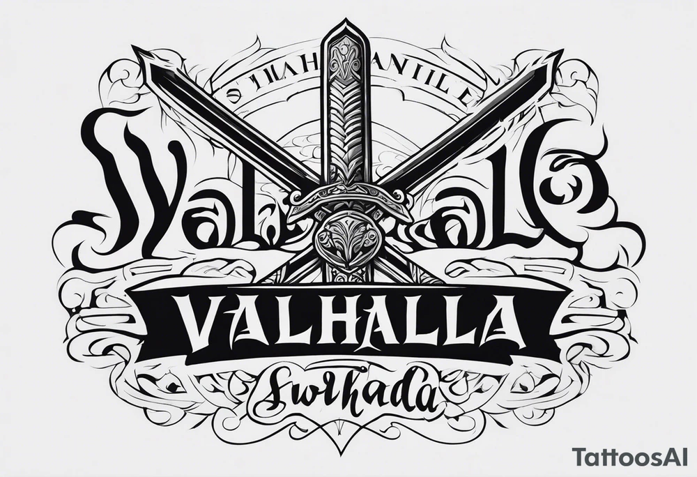 Valhalla sword tattoo idea