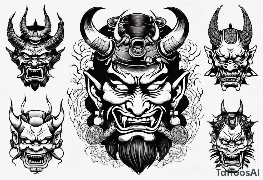 Samurai demon tattoo idea
