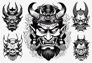 Samurai demon tattoo idea
