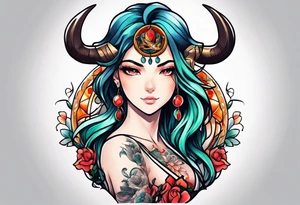 Anime Taurus tattoo idea