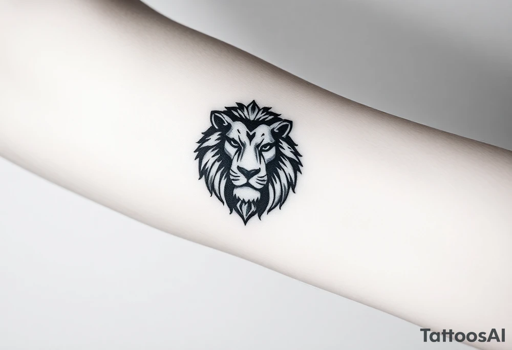 Fancy style "leo"  birth
 sign lion tattoo idea