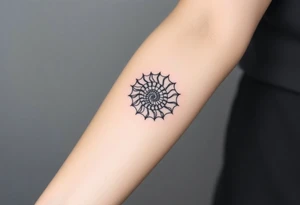 Fibonacci sun spiral shell tattoo idea