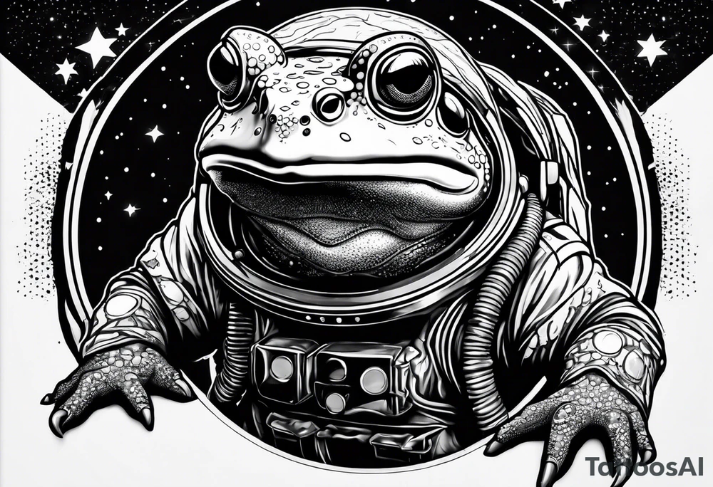 Toad with astronaut suit helmet tattoo idea