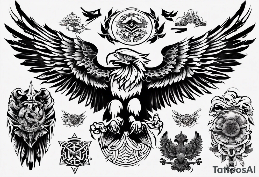 russian eagle tattoo idea