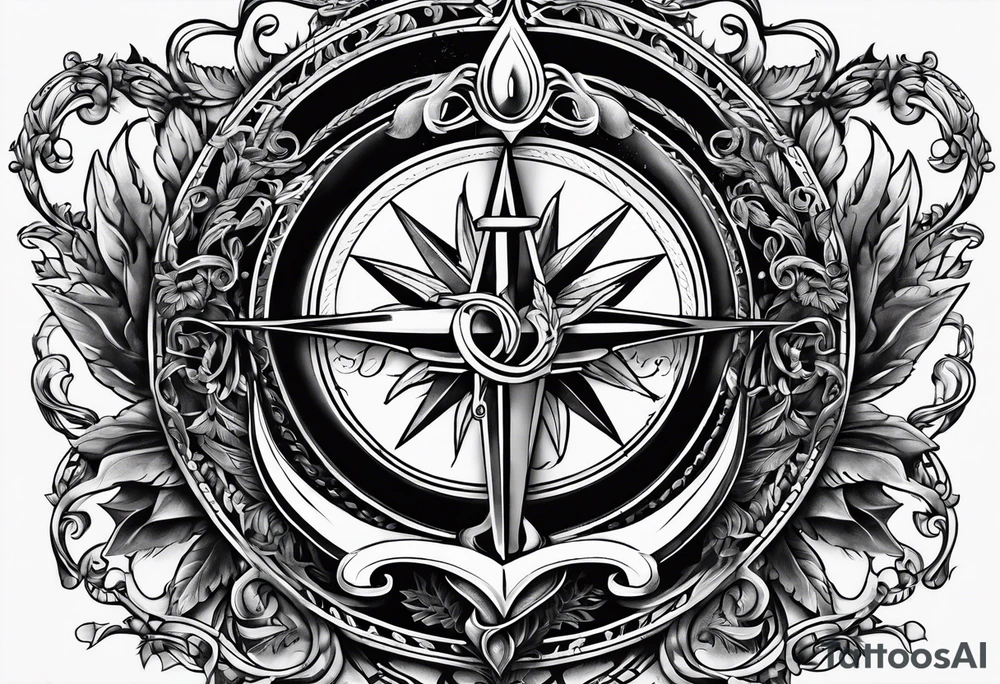 staff of caduceus square and compass tattoo idea