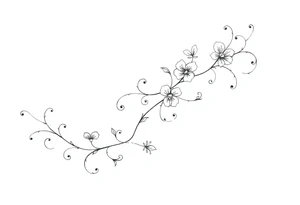 Swirly, filigree, vintage flourish style morning glory vine tattoo idea