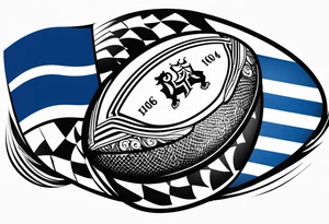 Rugby ball with Finland flag tattoo idea