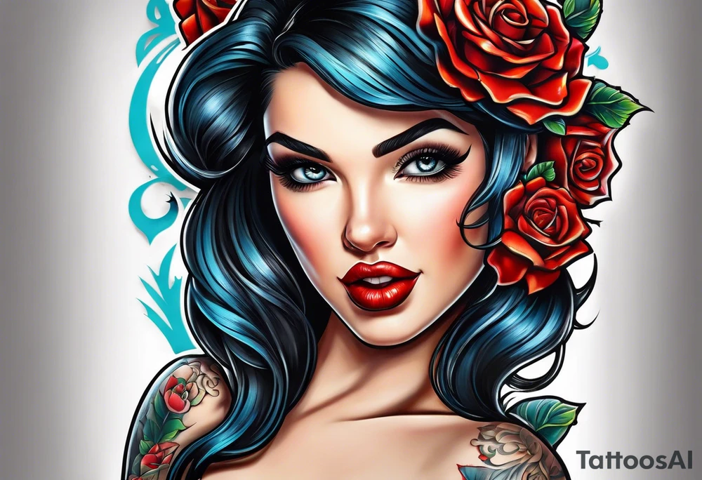 Pinup girl tattoo idea