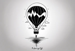 the man save my life with heart baloon with heartbeat pulse tattoo idea