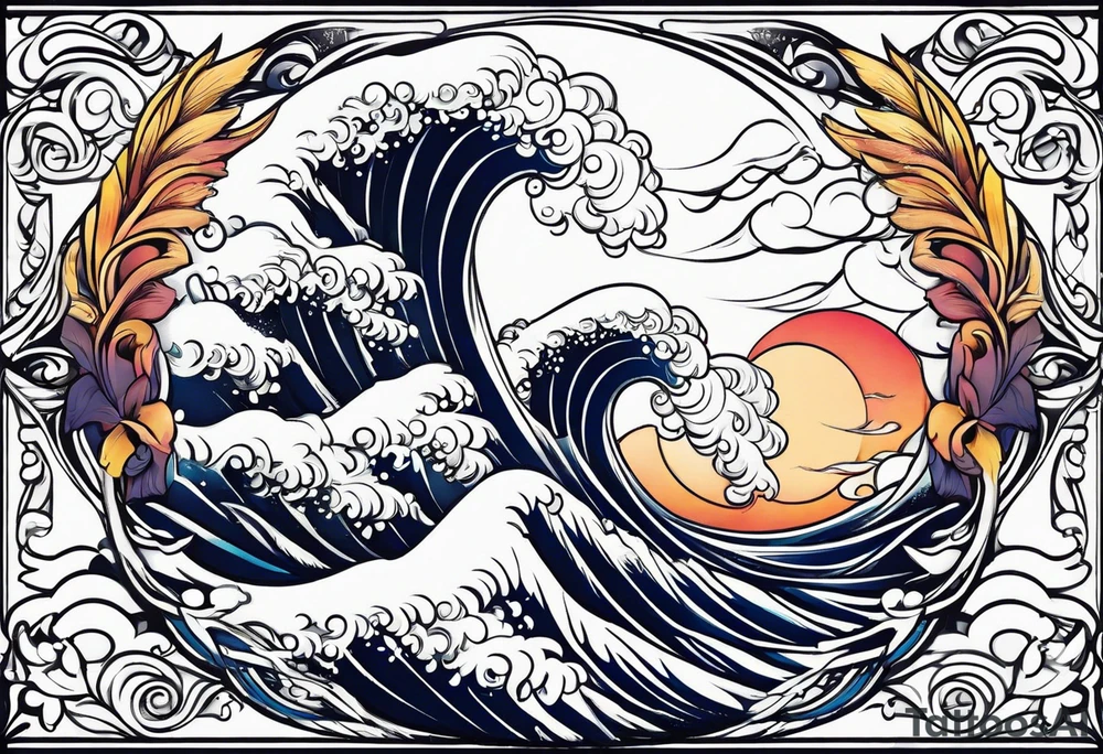 Wave, baby, angel tattoo idea