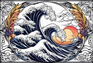 Wave, baby, angel tattoo idea