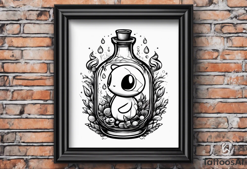 Pokemon in a potion bottle tattoo idea