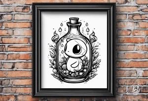 Pokemon in a potion bottle tattoo idea