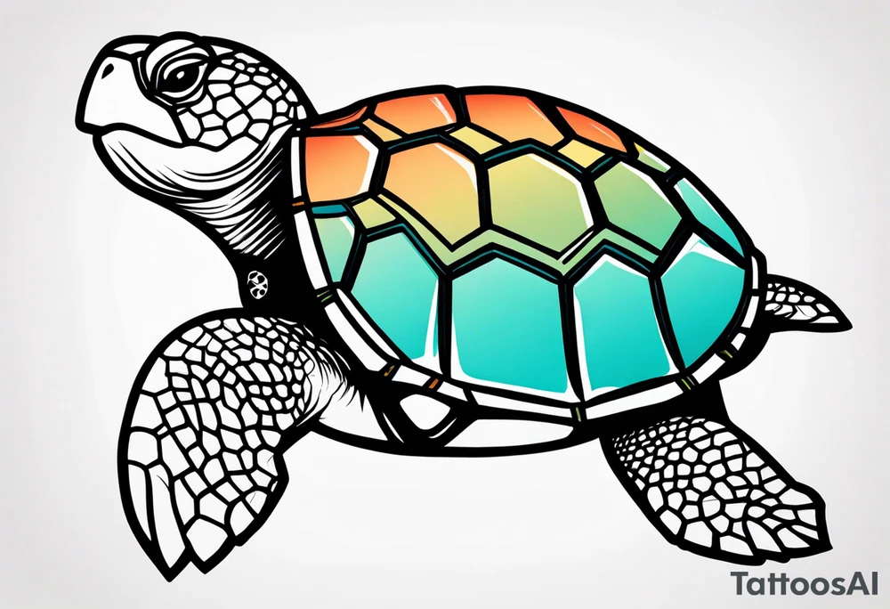 turtle with spiked shell tattoo idea