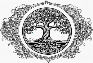 Simple celtic tree of life tattoo idea