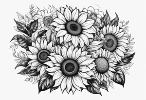 Cancer symbol with sunflowers behind it tattoo idea