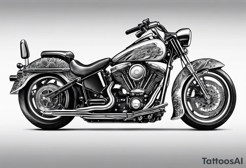 motorcycle engine tattoo idea