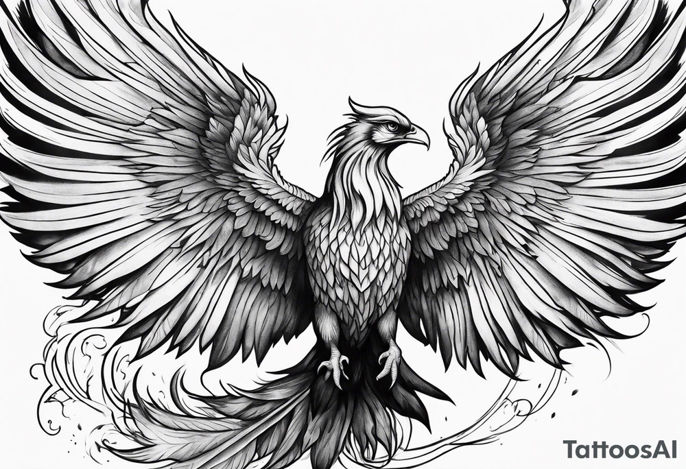 Phoenix rising from the ashes tattoo idea