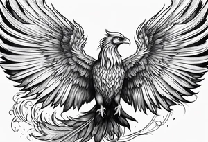 Phoenix rising from the ashes tattoo idea