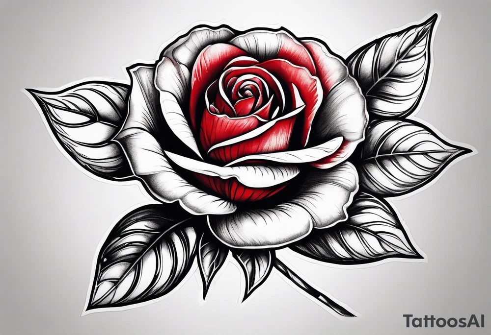 a red rose with thorns tattoo idea
