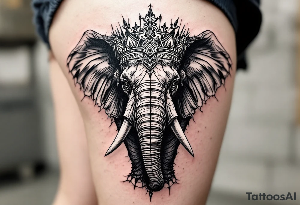 Queen elephant tattoo idea