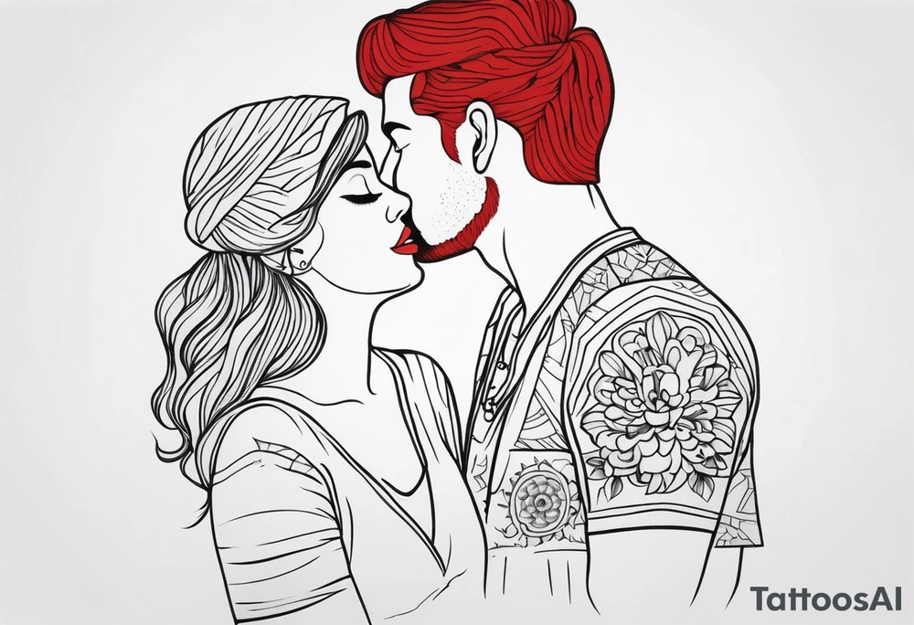 Couple's tattoos red head and mexican tattoo idea