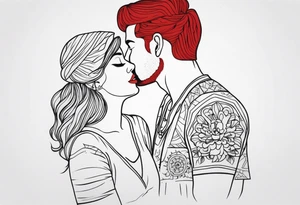 Couple's tattoos red head and mexican tattoo idea