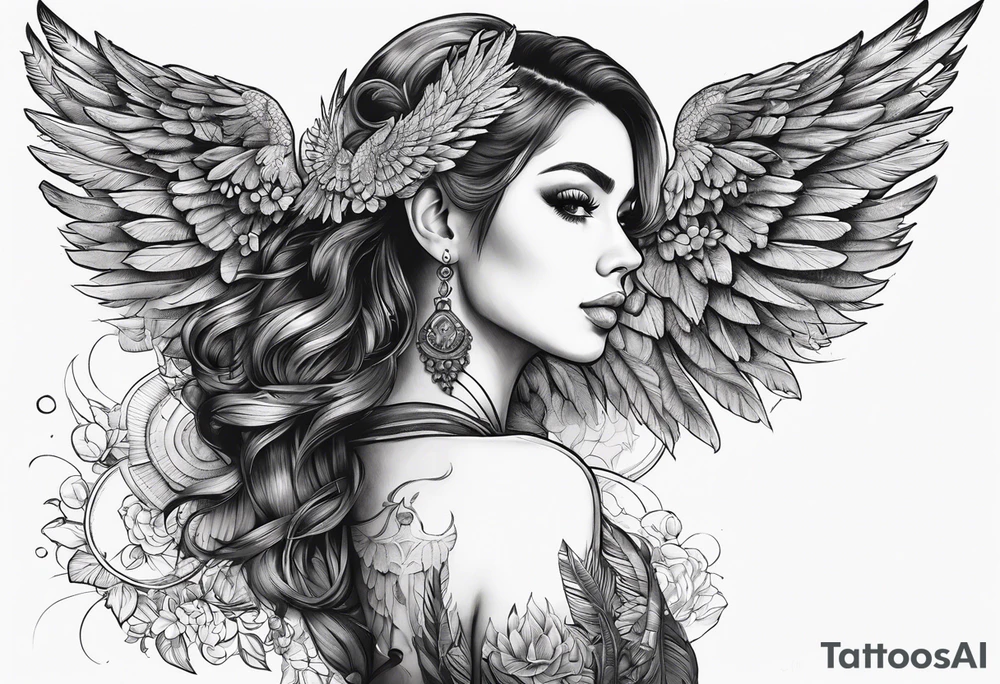 Hallo with wings tattoo idea